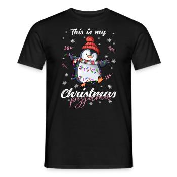 Pinguin Pyjama Weihnachten Schlafen - Männer T-Shirt - Schwarz - Vorne - AI Model Male 178 light (178cm)