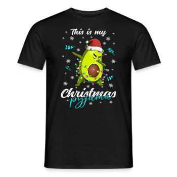 Avokado Pyjama Weihnachten Schlafen - Männer T-Shirt - Schwarz - Vorne - AI Model Male 178 light (178cm)