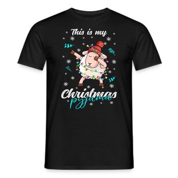 Schaf Pyjama Weihnachten Schlafen - Männer T-Shirt - Schwarz - Vorne - AI Model Male 178 light (178cm)