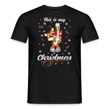 Tiger Pyjama Weihnachten Schlafen - Männer T-Shirt - Schwarz - Vorne - AI Model Male 178 light (178cm)