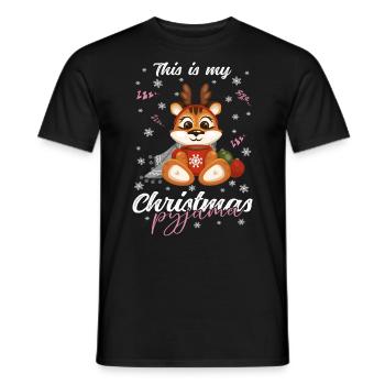 Tiger Pyjama Weihnachten Schlafen - Männer T-Shirt - Schwarz - Vorne - AI Model Male 178 light (178cm)