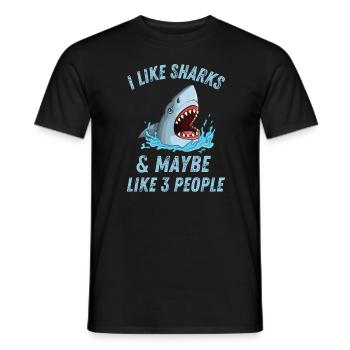 Ocean Animal Lovers Predator Funny Gift Shark - T-shirt homme - noir - Devant - AI Model Male 178 light (178cm)