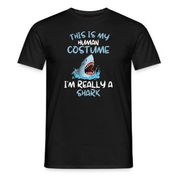 Shark Costume Party Ocean Animal Gift Shark - Men's T-Shirt - black - Front - AI Model Male 178 light (178cm)