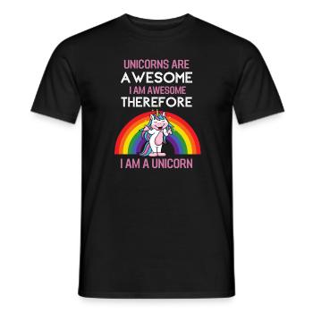 Magisches Tier Lustiges Geschenk Fantasy Einhorn - Männer T-Shirt - Schwarz - Vorne - AI Model Male 178 light (178cm)