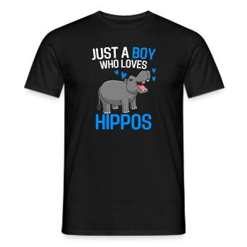 Hippo Jungen Afrika Safari Tier Geschenk Nilpferd - Männer T-Shirt - Schwarz - Vorne - AI Model Male 178 light (178cm)