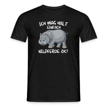 Hippo Tierliebhaber Afrika Tier Geschenk Nilpferd - Männer T-Shirt - Schwarz - Vorne - AI Model Male 178 light (178cm)