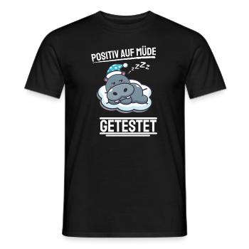 Lustiges Langschläfer Hippo Geschenk Nilpferd - Männer T-Shirt - Schwarz - Vorne - AI Model Male 178 light (178cm)