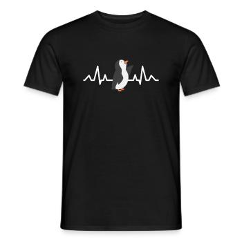 Antarktis Tier Geschenk Herzschlag Pinguin - Männer T-Shirt - Schwarz - Vorne - AI Model Male 178 light (178cm)
