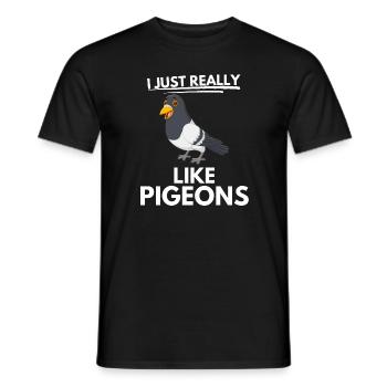 Funny Gift Dovecote Bird Animal Pigeon - Men's T-Shirt - black - Front - AI Model Male 178 light (178cm)