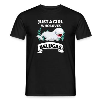 Beluga Wal Mädchen Ozean Tier Geschenk Beluga - Männer T-Shirt - Schwarz - Vorne - AI Model Male 178 light (178cm)