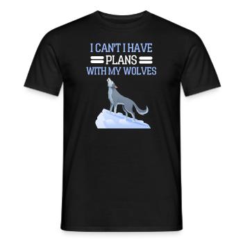 Predator Forest Animal Funny Gift Wolf - Men's T-Shirt - black - Front - AI Model Male 178 light (178cm)