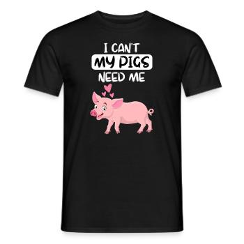 Fermier d’animaux de ferme Drôle de cochon cadeau - T-shirt homme - noir - Devant - AI Model Male 178 light (178cm)