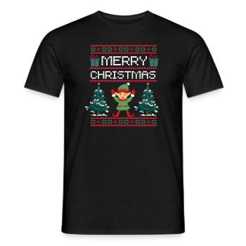 Xmas Elf Weihnachtsgeschenk Frohe Weihnachten - Männer T-Shirt - Schwarz - Vorne - AI Model Male 178 light (178cm)
