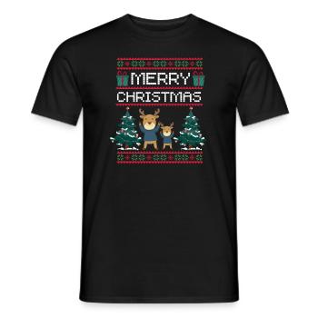 Xmas Rentier Weihnachtsgeschenk Frohe Weihnachten - Männer T-Shirt - Schwarz - Vorne - AI Model Male 178 light (178cm)