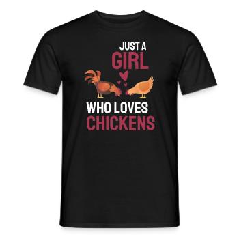 Girl Chickens Farmer Gift Farm Animal Chicken - Men's T-Shirt - black - Front - AI Model Male 178 light (178cm)