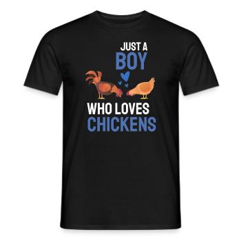 Farm Animal Farmer Boy Gift Chicken - Men's T-Shirt - black - Front - AI Model Male 178 light (178cm)