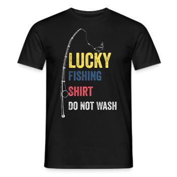 Lucky Fishing Shirt Do Not Wash - Men's T-Shirt - black - Front - AI Model Male 178 light (178cm)