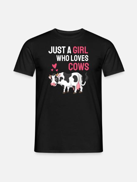 Animal Lovers Farm Animal Girl Gift Cow - Men's T-Shirt - black