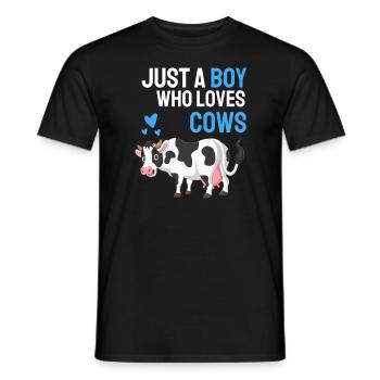 Jungen Kuh Bauer Geschenk Bauernhof Tier Kuh - Männer T-Shirt - Schwarz - Vorne - AI Model Male 178 light (178cm)