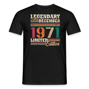 Légendaire Décembre 1971 édition limitée - T-shirt homme - noir - Devant - AI Model Male 178 light (178cm)