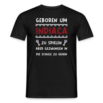 Geboren um Indiaca zu spielen zur Schule gezwungen - Männer T-Shirt - Schwarz - Vorne - AI Model Male 178 light (178cm)