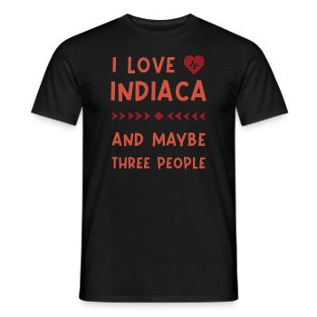 I love Indiaca and maybe three people - Männer T-Shirt - Schwarz - Vorne - AI Model Male 178 light (178cm)