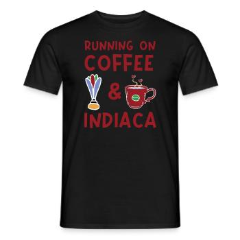 Running on coffee and Indiaca, sports design - Männer T-Shirt - Schwarz - Vorne - AI Model Male 178 light (178cm)