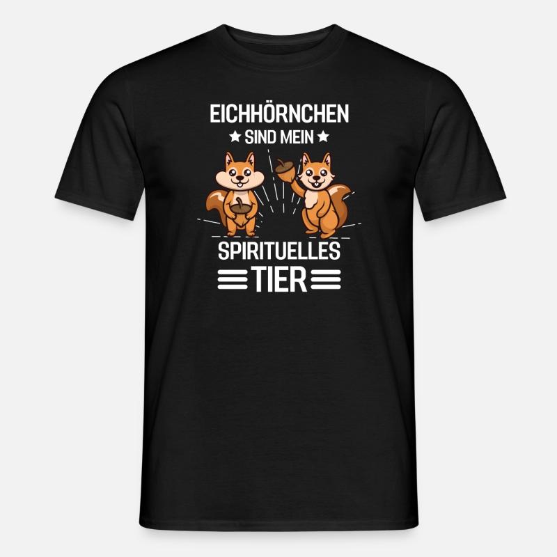 Waldbewohner Geschenk Lustiges Eichhörnchen - Männer T-Shirt - Schwarz