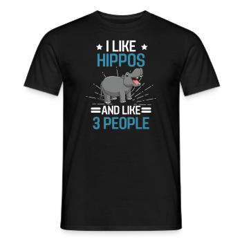 Afrique Hippopotame animal cadeau hippopotame drôle - T-shirt homme - noir - Devant - AI Model Male 178 light (178cm)