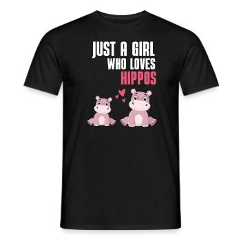 Afrique Zoo Animal Hippopotame Fille Cadeau Hippopotame - T-shirt homme - noir - Devant - AI Model Male 178 light (178cm)