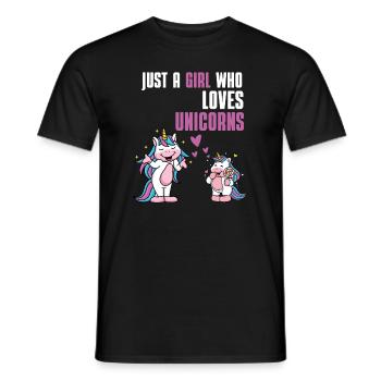 Magische Kreatur Mädchen Geschenk Fantasy Einhorn - Männer T-Shirt - Schwarz - Vorne - AI Model Male 178 light (178cm)