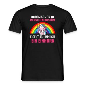 Einhorn Kostüm Fantasy Kreatur Geschenk Einhorn - Männer T-Shirt - Schwarz - Vorne - AI Model Male 178 light (178cm)