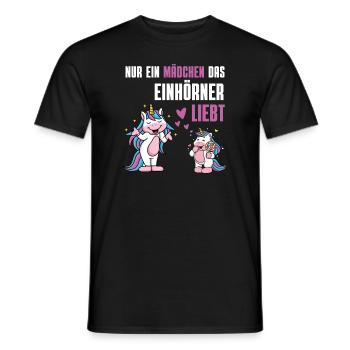 Fantasy Tierliebhaber Mädchen Geschenk Einhorn - Männer T-Shirt - Schwarz - Vorne - AI Model Male 178 light (178cm)