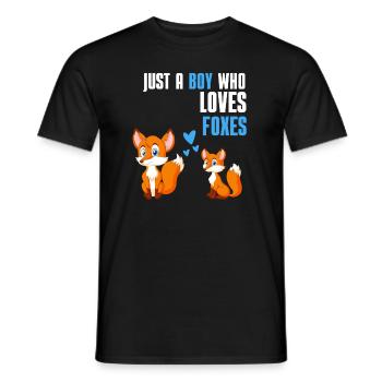 Habitants de la forêt Amoureux des animaux Garçon Cadeau Renard - T-shirt homme - noir - Devant - AI Model Male 178 light (178cm)