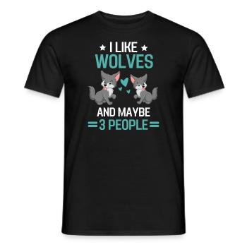 Forest Dweller Predator Gift Funny Wolf - Men's T-Shirt - black - Front - AI Model Male 178 light (178cm)