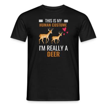 Hirsch Kostüm Party Wald Tier Geschenk Hirsch - Männer T-Shirt - Schwarz - Vorne - AI Model Male 178 light (178cm)
