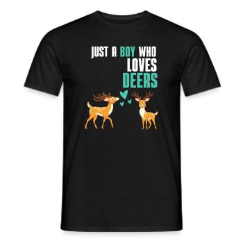 Waldbewohner Wald Tier Jungen Geschenk Hirsch - Männer T-Shirt - Schwarz - Vorne - AI Model Male 178 light (178cm)