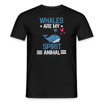 Sea Animal Ocean Animal Sweetheart Gift Whale - Men's T-Shirt - black - Front - AI Model Male 178 light (178cm)