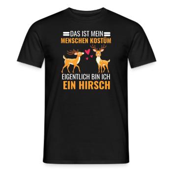 Hirsch Kostüm Waldbewohner Geschenk Wald Hirsch - Männer T-Shirt - Schwarz - Vorne - AI Model Male 178 light (178cm)