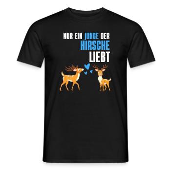 Hirsch Junge Waldbewohner Tier Geschenk Hirsch - Männer T-Shirt - Schwarz - Vorne - AI Model Male 178 light (178cm)