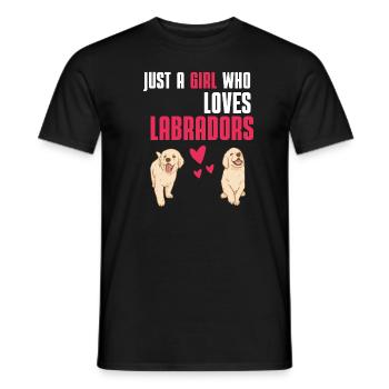 Labrador Mädchen Haustier Hunde Geschenk Labrador - Männer T-Shirt - Schwarz - Vorne - AI Model Male 178 light (178cm)