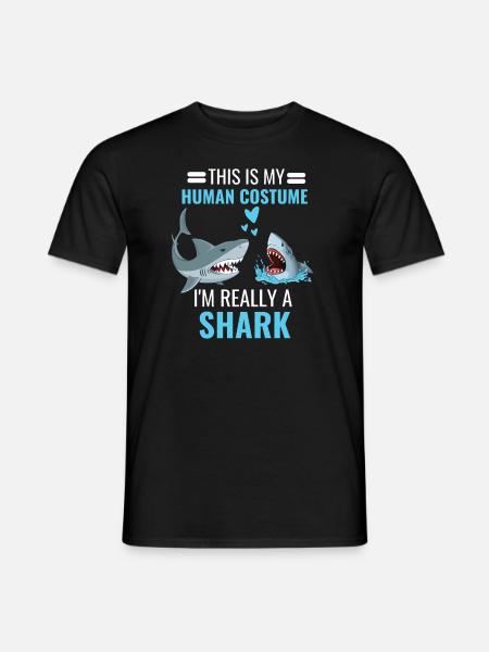 Hai Kostüm Party Ozean Tier Geschenk Lustiges Hai - Männer T-Shirt - Schwarz