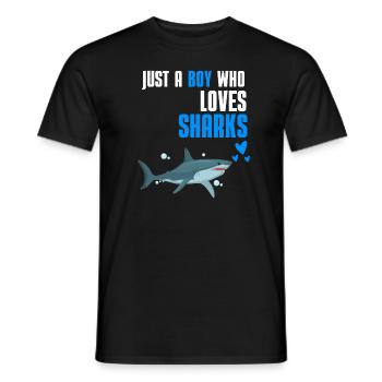 Sea animal predator shark boy gift shark - Men's T-Shirt - black - Front - AI Model Male 178 light (178cm)