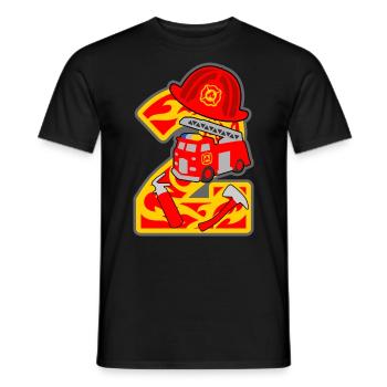 Feuerwehrmann 2. Geburtstagsparty Nummer 2 - 2 Jah - Männer T-Shirt - Schwarz - Vorne - AI Model Male 178 light (178cm)