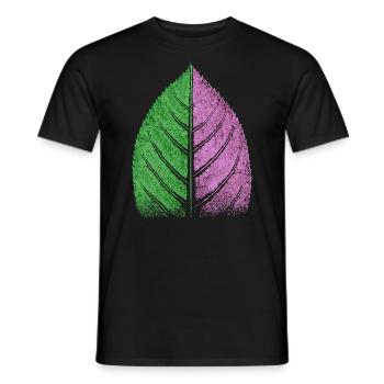 Blatt Grün/ Violett - Farben Natur Design - Männer T-Shirt - Schwarz - Vorne - AI Model Male 178 light (178cm)