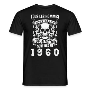 les meilleurs sont nés en 1960 - T-shirt homme - noir - Devant - AI Model Male 178 light (178cm)