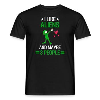 Alien Spaceship Funny Gift Alien - Men's T-Shirt - black - Front - AI Model Male 178 light (178cm)