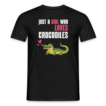 Alligator Fille Animal Prédateur Cadeau Crocodile - T-shirt homme - noir - Devant - AI Model Male 178 light (178cm)