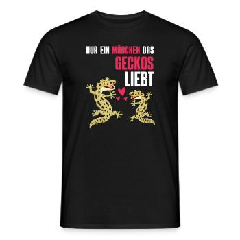 Gecko Liebhaber Reptilien Mädchen Geschenk Gecko - Männer T-Shirt - Schwarz - Vorne - AI Model Male 178 light (178cm)