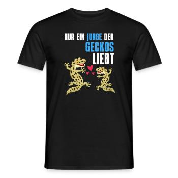 Gecko Liebhaber Reptilien Junge Geschenk Gecko - Männer T-Shirt - Schwarz - Vorne - AI Model Male 178 light (178cm)
